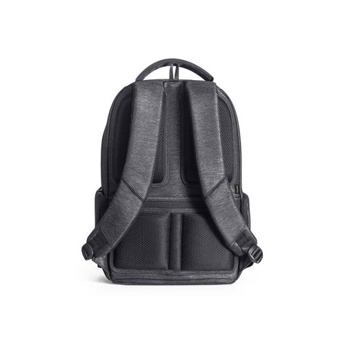 RE-BOSTON. 2Tone recycled nylon waterproof laptop backpack with 210D recycled polyester compartment