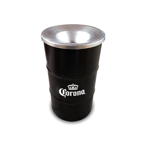 Barrel Bin Medium Black with Flame Retardant Lid | 120 Liter Bin