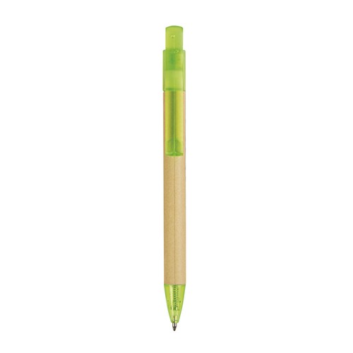 Stylo à déclic en papier recyclé avec détails plastique Stylo à déclic en papier recyclé avec détails plastique