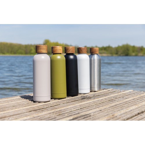 Wood RCS certified recycled stainless steel vacuum bottle Wood RCS certified recycled stainless steel vacuum bottle