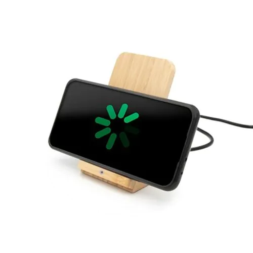 Bamboo wireless charger 10W B'RIGHT, phone stand | Wilder Bamboo wireless charger 10W B'RIGHT, phone stand | Wilder