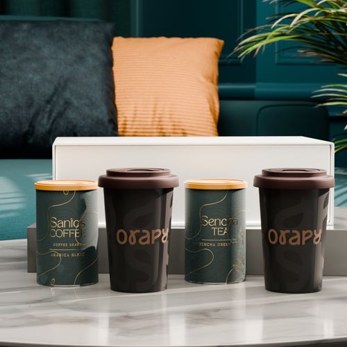 Set Freedom Taste 280ml schwarz satiniert/braun