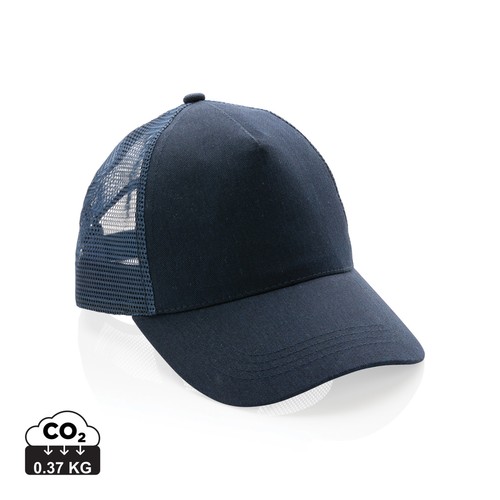 Casquette filet 5 panneaux coton recyclé Impact AWARE™ Casquette filet 5 panneaux coton recyclé Impact AWARE™