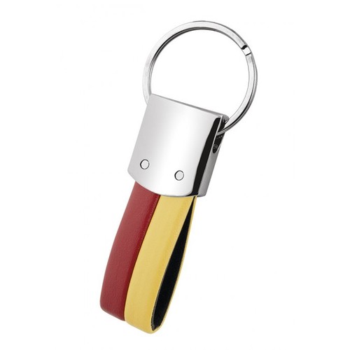 PORTE-CLÉS FOOT PU JAUNE/ROUGE - NO BOX