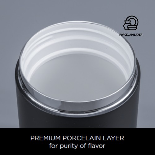 Porcelain Set: thermal mug 630 ml and foodjar 800 ml with porcelain coating Porcelain Set: thermal mug 630 ml and foodjar 800 ml with porcelain coating