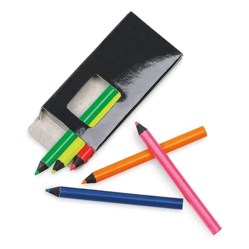 MEMLING. Boîte à crayons avec 6 crayons de couleur