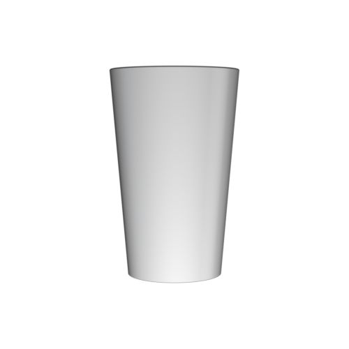 25 cl reusable white opaque plastic cup - unprinted