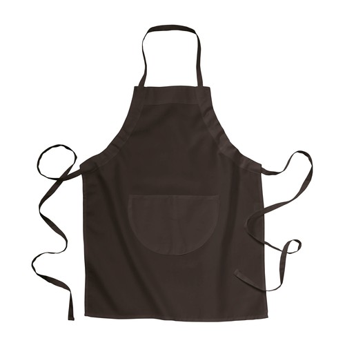 30% cotton/70% polyester (160 g/m2) long cooking apron with front pocket and adjustable ti 30% cotton/70% polyester (160 g/m2) long cooking apron with front pocket and adjustable ti