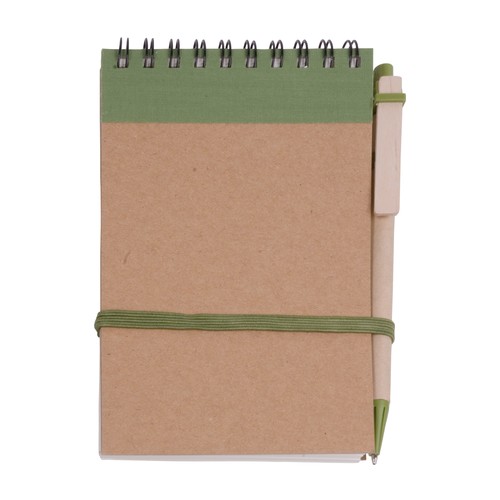 Bloc notes en papier recyclable avec stylo en carton (9x14,8 cm) Bloc notes en papier recyclable avec stylo en carton (9x14,8 cm)