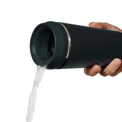 Bicchiere Topl in rAcciaio con tappo 360 brevettato 354ml