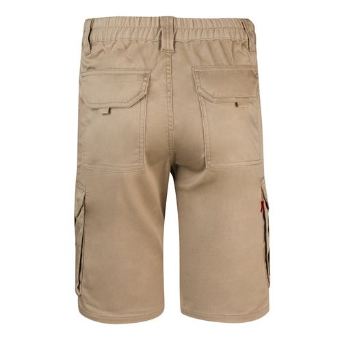VL HEBE. Bermuda stretch, multipoches (240g/m²), en coton (46%), EME (38%) et polyester (16%)