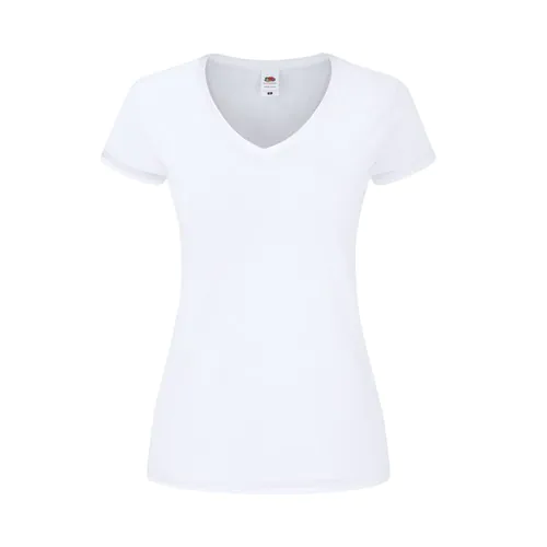 Women White T-Shirt Iconic V-Neck