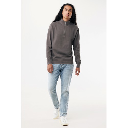 Sweater IQONIQ à col montant zippé en coton recyclé Elgon