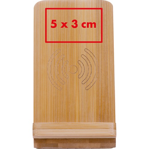 Bamboo wireless charger with pen holder
