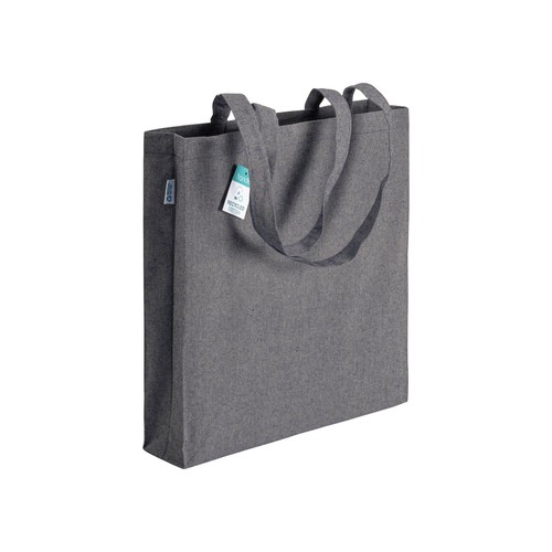 190 g/m2 recycled cotton shopping bag, long handles and gusset
