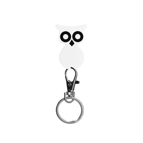 PORTE-CLE MOUSQUETON AVEC JETON FORME HIBOU PORTE-CLE MOUSQUETON AVEC JETON FORME HIBOU