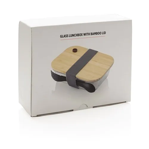Glazen lunchbox met bamboe deksel