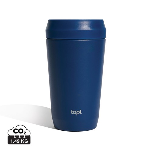 Bicchiere Topl in rAcciaio con tappo 360 brevettato 354ml Bicchiere Topl in rAcciaio con tappo 360 brevettato 354ml