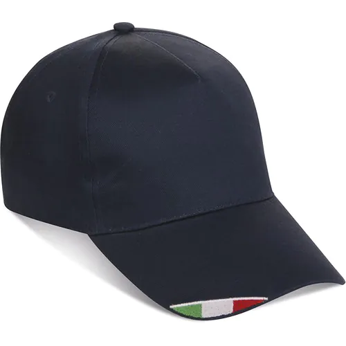 5 PANEL CAP IN 100% COTTON WITH ITALIAN FLAG 5 PANEL CAP IN 100% COTTON WITH ITALIAN FLAG