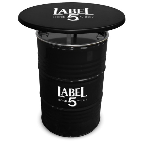 Barrel Table Black with Black Table Top