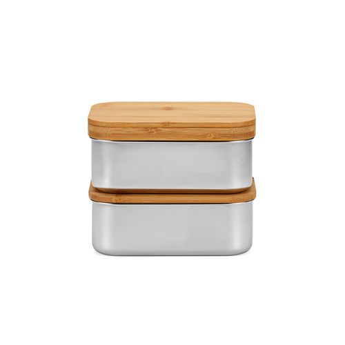 Box pranzo Vermeer 1480ml rSS con coperchio in bamboo e posate Box pranzo Vermeer 1480ml rSS con coperchio in bamboo e posate