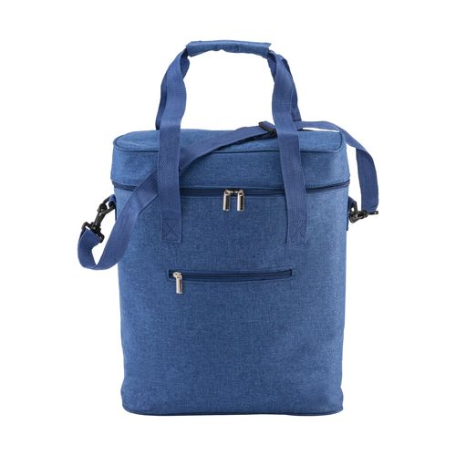 Borsa termica in r-pet melange con interno bianco in PEVA. Borsa termica in r-pet melange con interno bianco in PEVA.