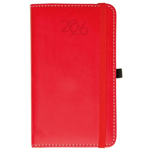 Agenda de poche hebdomadaire 2026, couverture rigide en PU thermocollé avec piqûres Agenda de poche hebdomadaire 2026, couverture rigide en PU thermocollé avec piqûres