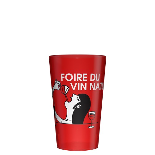 Vaso reutilizable personalizable 25 cl rojo - Cuatricromía digital (fondo Wobz)