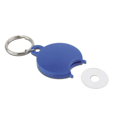 COIN HOLDER KEY CHAIN IN PLASTIC AND METAL COIN HOLDER KEY CHAIN IN PLASTIC AND METAL