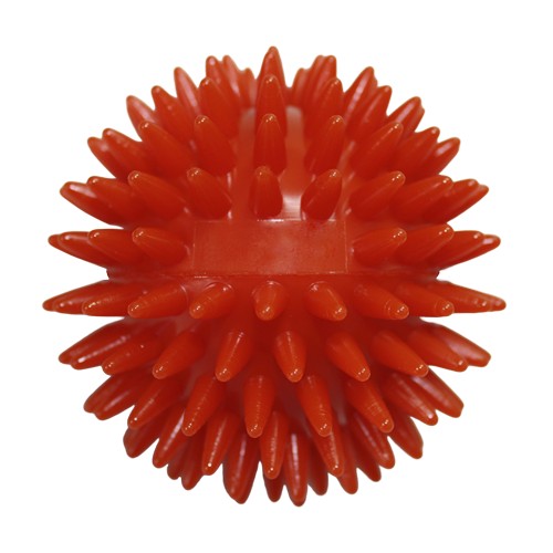 Balle de massage hérisson avec gaufrage rectangulaire (78 mm, rouge), "Made in Germany"