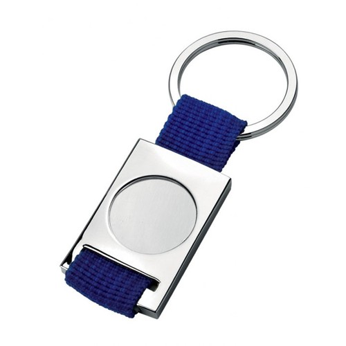 KEY CHAIN BLUE TEXTILE RIBBON W/CAVITY KEY CHAIN BLUE TEXTILE RIBBON W/CAVITY