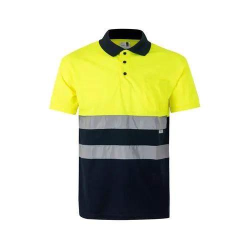 VL CUPID. Two-tone bird-eye polo shirt (160g/m²) with short sleeves, in polyester (100%)