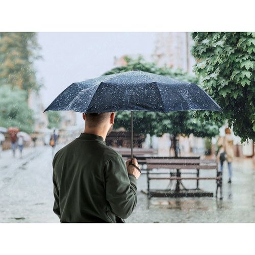 CIMONE. Parapluie pliable en polyester recyclé (100% rPET) pongé 190T avec ouverture automatique