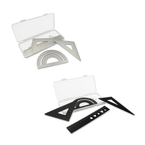 School set, ruler, 2 set squares and protractor | Kaulana
