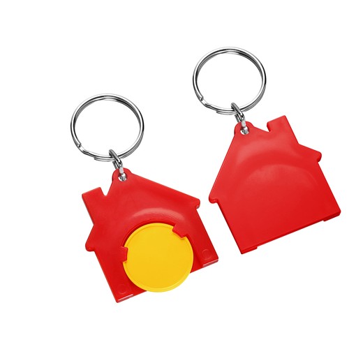 Chiphouder met winkelwagenmuntje 1€ "huis"