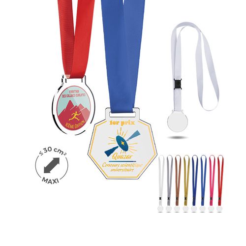 3MM THICK 30CMv MAX PLASTIC (PMMA) MEDAL WITH SATIN CORD 3MM THICK 30CMv MAX PLASTIC (PMMA) MEDAL WITH SATIN CORD