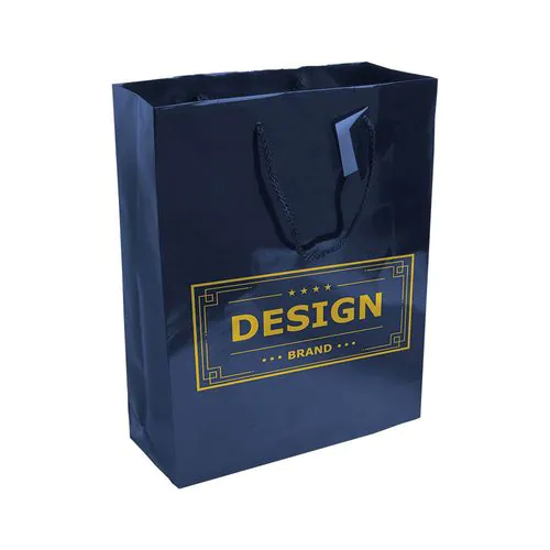 157 g/m2 laminated paper shopping bag with gusset and bottom reinforcement, string handles 157 g/m2 laminated paper shopping bag with gusset and bottom reinforcement, string handles