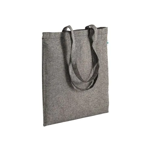 Shopper en coton recyclé 190 g/m2, anses longues, 38 X 42 cm Shopper en coton recyclé 190 g/m2, anses longues, 38 X 42 cm
