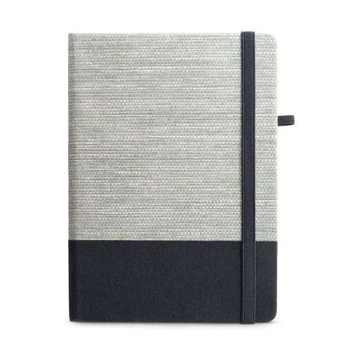 ROUSSEAU. A5 notepad in straw fibre and cotton canvas with lined pages ROUSSEAU. A5 notepad in straw fibre and cotton canvas with lined pages
