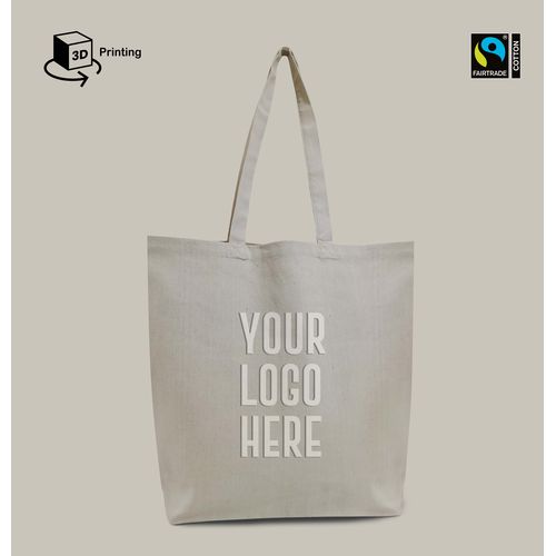 Borsa tote in cotone biologico Fairtrade con stampa 3D Borsa tote in cotone biologico Fairtrade con stampa 3D