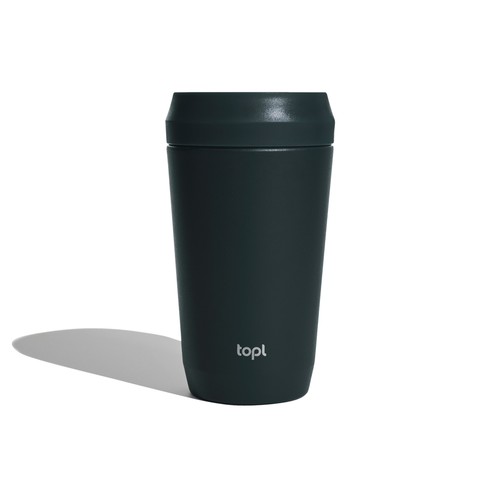 Bicchiere Topl in rAcciaio con tappo 360 brevettato 354ml Bicchiere Topl in rAcciaio con tappo 360 brevettato 354ml