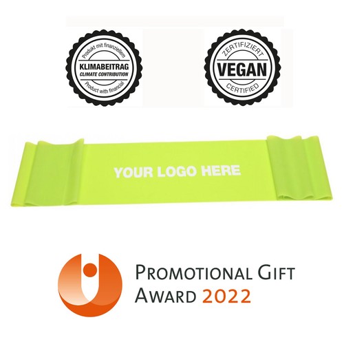 Exercise Band / Fitness Band, lime green (medium) - sustainable & vegan - MOQ 400 pcs.