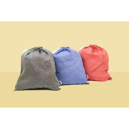 Recycled cotton and recycled polyester drawstring bag B'RIGHT | Jose