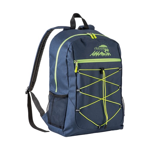 600D polyester 4-pocket backpack (two mesh side pockets). Padded straps and back 600D polyester 4-pocket backpack (two mesh side pockets). Padded straps and back