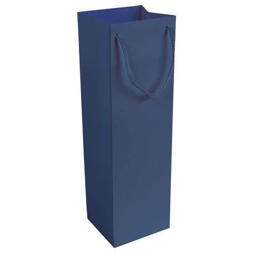 157 g/m2 matte laminated paper bottle shopping bag with gusset and bottom reinforcement