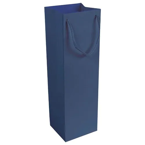 157 g/m2 matte laminated paper bottle shopping bag with gusset and bottom reinforcement 157 g/m2 matte laminated paper bottle shopping bag with gusset and bottom reinforcement
