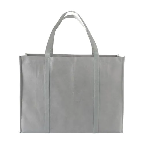 Shopper maxi avec soufflet en TNT 100 g/m2 cousu avec anses longues