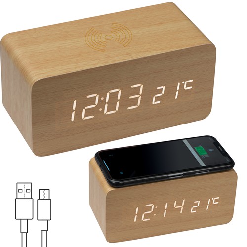 Horloge de bureau avec chargeur sans fil intégré
