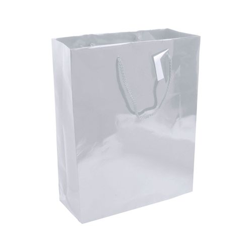 157 g/m2 laminated paper shopping bag with gusset and bottom reinforcement, string handles