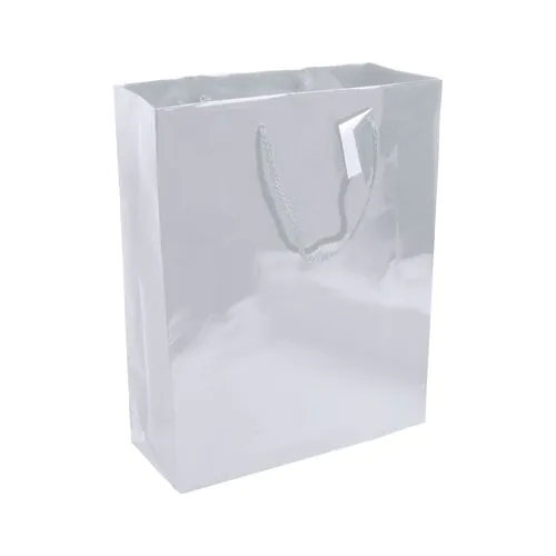 157 g/m2 laminated paper shopping bag with gusset and bottom reinforcement, string handles